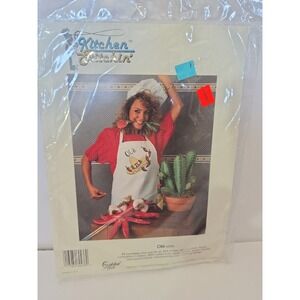 Golden Bee Kitchen Stitchin' Wok This Way Apron Canvas Cross Stitch Kit 60434